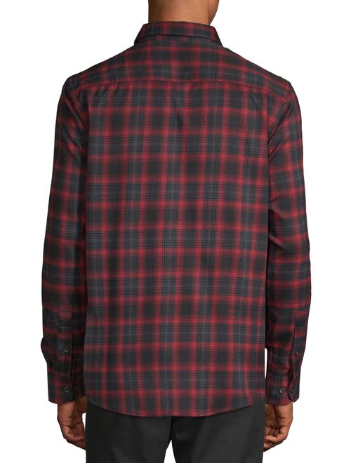 George Men's Premium Outdoor Long Sleeve Plaid Flannel, up to 5XL