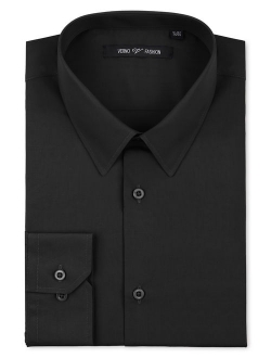 Men's Basic Long Sleeve Slim Fit Solid Dress Shirt