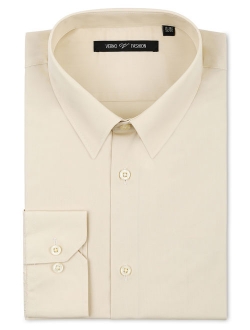 Men's Basic Long Sleeve Slim Fit Solid Dress Shirt