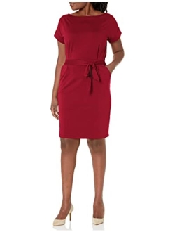 Women's 2019 Casual Short Sleeve Party Bodycon Sheath Belted Dress with Pockets