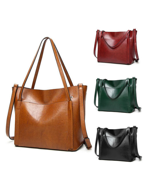 Women Crossbody Bag Leather Hobo Handbag Large Capacity Ladies Shoulder Bags