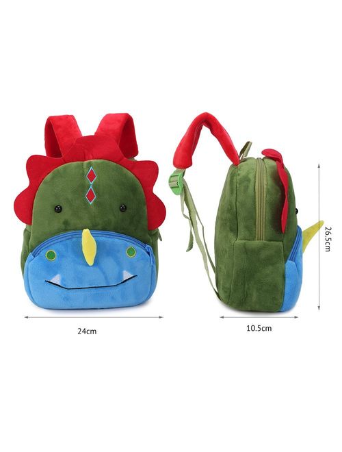 3D Children Kids Toddler Preschool Kindergarten Backpack for Boys Girls, Super Cute Cartoon Travel Lunch Bags, Cute Dinosaur Design for 2-4 Years Old