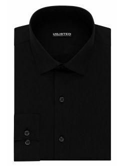 Unlisted Men's Dress Shirt Big and Tall Solid, Black, 18
