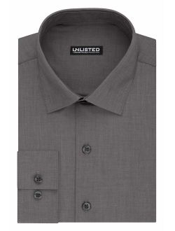 Unlisted Men's Dress Shirt Big and Tall Solid, Graphite, 18.5