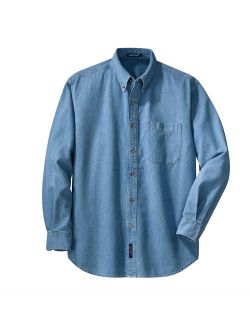 Mafoose Men's Long Sleeve Value Denim Shirt Faded Blue XS