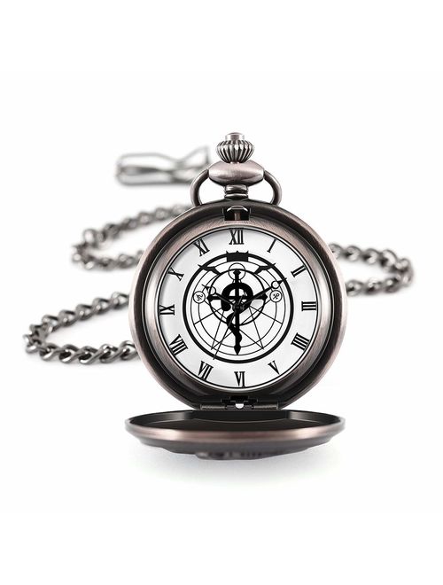 Fullmetal Alchemist Pocket Watch with Chain Box for Cosplay Accessories Anime Merch
