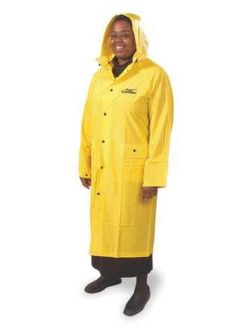 CONDOR Rain Jacket w/Hood,Unisex,Yellow,M 3AK92