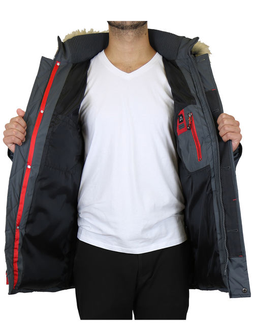 GBH Men's Heavyweight Parka Jacket Coat With Detachable Hood