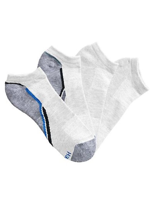 Hanes Men's White X-Temp No Show Socks, 4 Pack