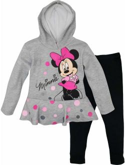 Girls' Minnie Mouse 2-Piece Fleece Hoodie and Leggings Clothing Set