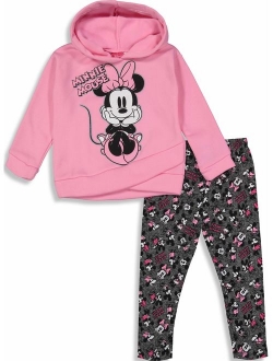 Girls' Minnie Mouse 2-Piece Fleece Hoodie and Leggings Clothing Set