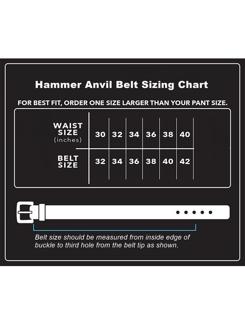 Hammer Anvil Mens Full Grain Leather 38 MM Casual Jean Belt