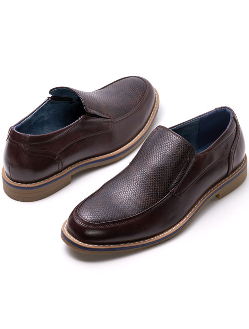 Alpine Swiss Carter Mens Slip On Loafers Snakeskin Dress Shoes Leather Lined