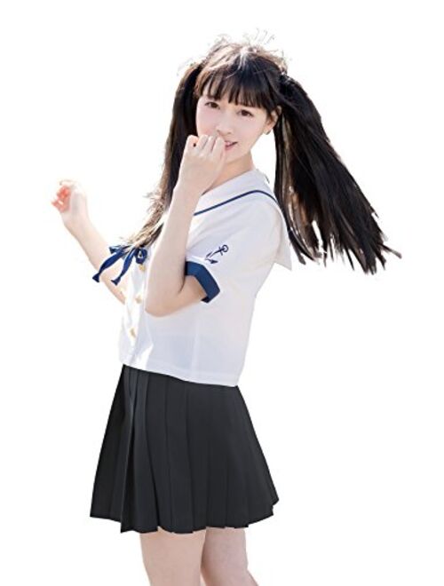 Beautifulfashionlife Women's Japan high Waisted Knife Pleated Cosplay Costumes Skirts