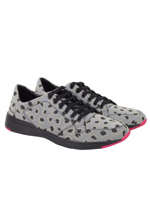 Gucci Reflex Leopard Print Gray Fabric Running Sneakers 368485 1400