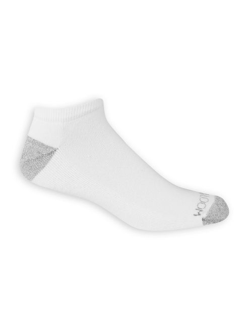Fruit of the Loom Dual Defense Men's No Show Socks, 12 Pack, 6-12, White/Gray