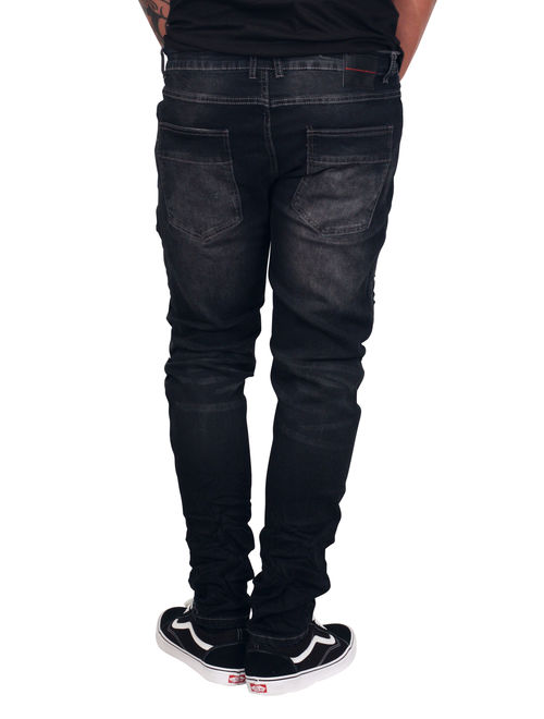 M. SOCIETY Slim Fit Stretch Cut and Sew Distressed Jeans