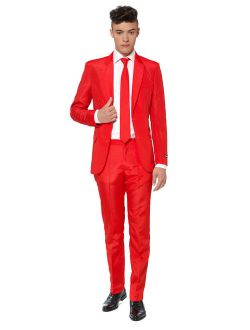 Suitmeister Men's Solid Red Solid Suit