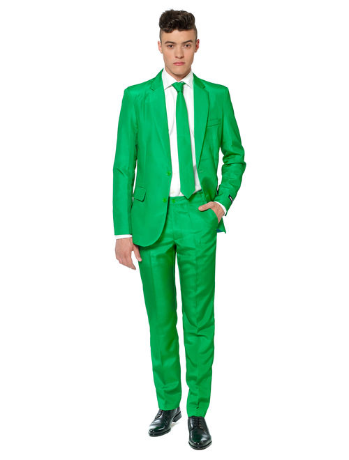 Suitmeister Men's Solid Green Solid Suit