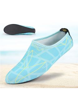 Barefoot Water Skin Shoes, Epicgadget(TM) Quick-Dry Flexible Water Skin Shoes Aqua Socks for Beach, Swim, Diving, Snorkeling, Running, Surfing and Yoga Exercise (Blue/Yel