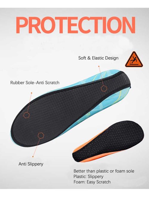 Barefoot Water Skin Shoes, Epicgadget(TM) Quick-Dry Flexible Water Skin Shoes Aqua Socks for Beach, Swim, Diving, Snorkeling, Running, Surfing and Yoga Exercise (Blue/Yel
