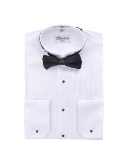 Italy Men'S Tuxedo Shirt Wingtip Collar W/Bow-Tie Dress Shirt White S-32/33