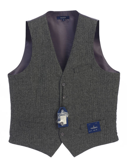 gioberti men's 5 button formal casual tweed suit vest