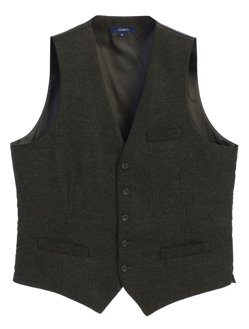 gioberti men's 5 button formal casual tweed suit vest