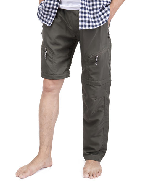 LELINTA Men's Pants Tactical Hiking Cargo Pants Skinny Slim Fit Five Pockets Nylon Trousers Green