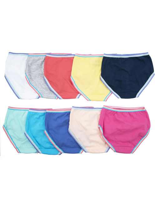 Wonder Nation Girls Underwear, 10 Pack 100% Cotton Hipster Panties (Little Girls & Big Girls)