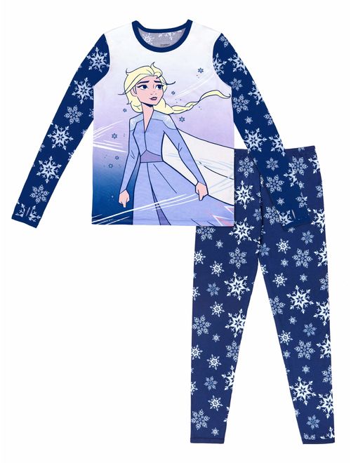 Frozen Poly Spandex Top and Pant Thermal Underwear Set, (Little Girls & Big Girls)