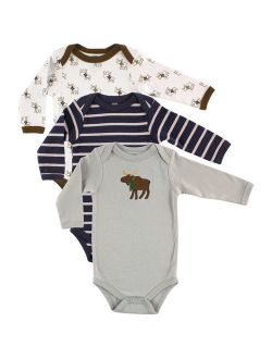 Baby Boy Long Sleeve Cotton Bodysuits 3-Pack