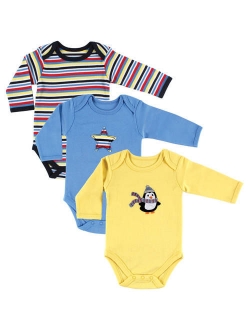 Baby Boy Long Sleeve Cotton Bodysuits 3-Pack