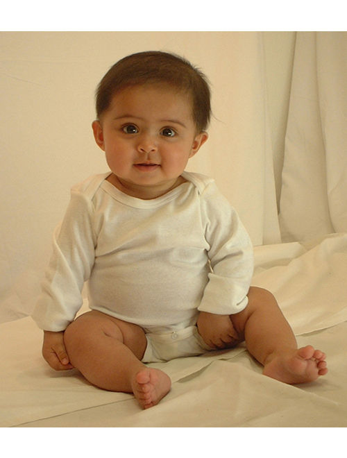 Bambini White Long Sleeve Onesie Bodysuits, 3pk (Baby Boys Or Baby Girls, Unisex)