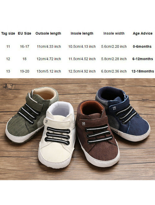 Meihuida Hirigin Baby Boys Girls Sneakers Soft Sole Anti-Slip Crib Shoes