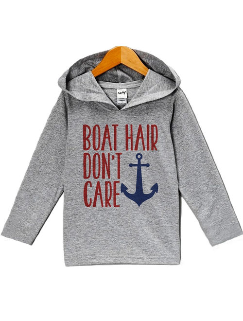 Custom Party Shop Baby Boy's Boat Hair Don't Care Summer Hoodie Pullover - 18 Months