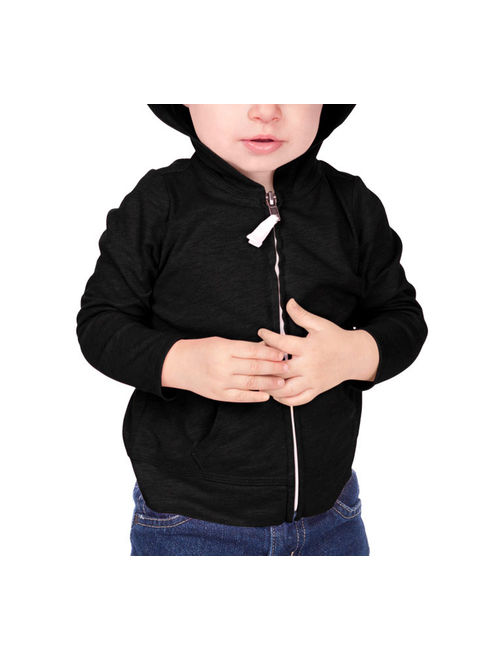 Kavio IJP0596 Infants Jersey Long Sleeve Zip Up Hoodie-White-18M