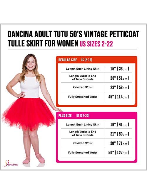 Dancina 1950s Vintage Tutu for Women and Big Girls