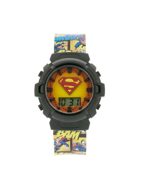 DC Superman Kids' Digital Watch with Raised Superman Shield Icon