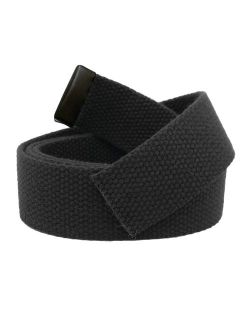 Replacement Canvas Web Belt 1.25 Military Width Black Tip Small Black