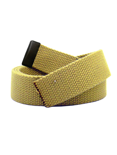 Replacement Canvas Web Belt 1.25 Military Width Black Tip Small Black