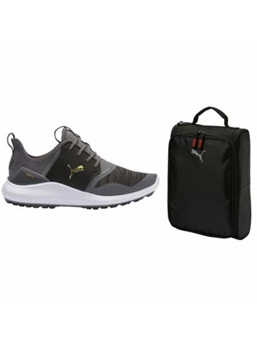 PlayBetter Puma Ignite Ignite NXT Mens Lace Golf Shoes Bundle with Puma Shoe Bag | Strong, Comfortable & Lightweight | Spikeless