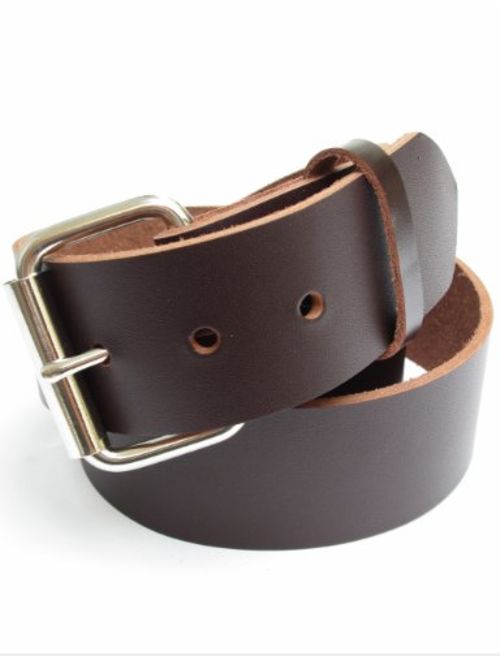 Buy Heavy Duty Dark Brown Mens Leather Belt 1 3/4