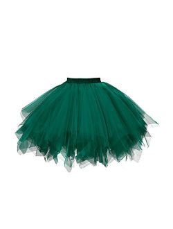 GOOBGS Musever 1950s Vintage Ballet Skirt Tulle Petticoat Puffy Tutu