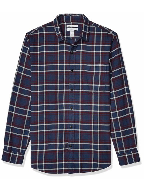 Amazon Essentials Men's Slim-Fit Long-Sleeve Plaid Flannel Shirt