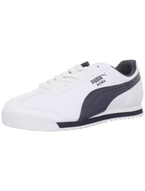 Puma Men's Roma Basic Leather Sneaker,white/new Navy