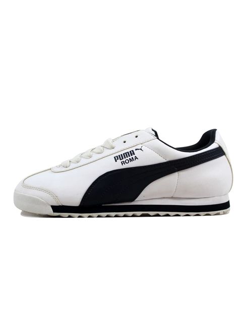 Puma Men's Roma Basic Leather Sneaker,white/new Navy
