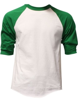 Mens 3/4 Sleeve Raglan Baseball T Shirt