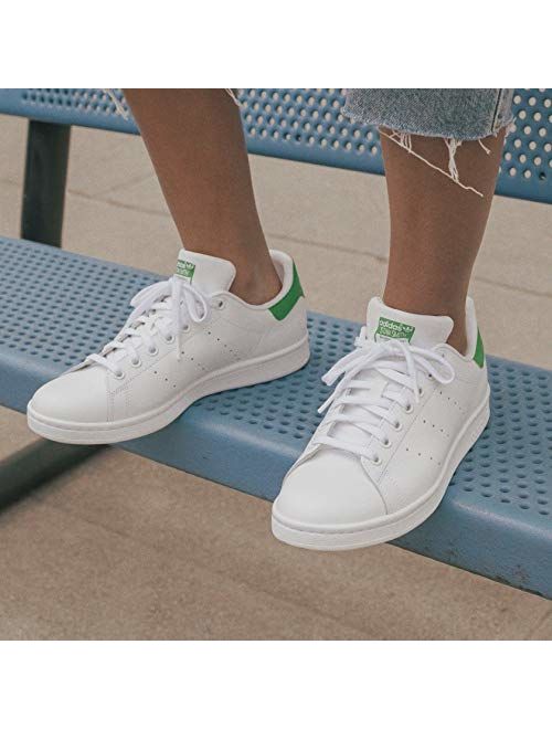 adidas Originals Men's Stan Smith Leather Sneaker, Footwear White/Core White/Green, 10.5