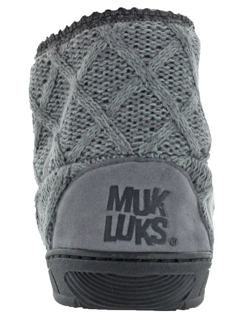 Muk Luks Mens Mark Knit Indoor/Outdoor Bootie Slippers